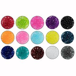 Mixed Color 15 Colors Transparent Glass Beads, for Beading Jewelry Making, Frosted, Round, Mixed Color, 4mm, Hole: 1.3~1.6mm, about 100pcs/color, 15 Colors, 1500pcs/set