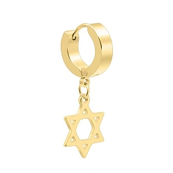 Золотой 201 серьги из нержавеющей стали из нержавеющей стали, звезда Давида, золотые, 9x4 мм