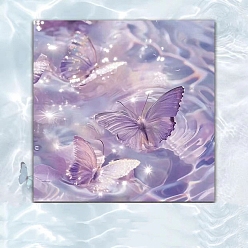 Лиловый Блокнот с рисунком бабочки, наклейки с наклейками, для офисного школьного чтения, квадратный, сирень, 76x76 мм, 50 шт