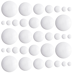 White 70Pcs 7 Style Resin Blank Buttons, for Craft Button Maker, Flat Round, White, 15~60mm, 10pcs/style