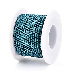 Небесно-голубой Железо горный хрусталь чашка цепи, с катушкой, голубой, 2x2x2 мм, около 29.99 футов (9.14 м) / рулон