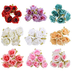 (52) Непрозрачная лаванда 9шт 9 цвета шелковая ткань искусственная роза цветок, украшения для дома, разноцветные, 105~110x80x29 мм, 1 шт / цвет