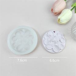 Белый Цветочный кулон своими руками, пищевая силиконовая форма, формы для литья смолы, для уф-смолы, изготовление изделий из эпоксидной смолы, белые, 76x16 мм