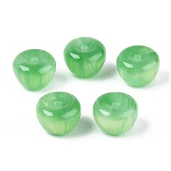 Зеленый лайм Непрозрачные шарики cmолы, яблоко, с блеском порошок, зеленый лайм, 11x8 мм, отверстие : 1.8 мм