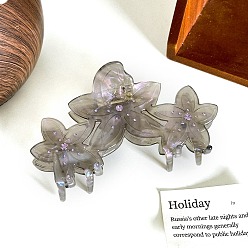 Черный Заколки для волос в форме когтей из ацетата целлюлозы с цветами, аксессуары для волос для женщин и девочек, чёрные, 103 мм