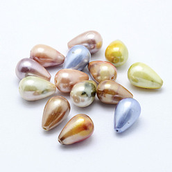Mixed Color Baking Paint Acrylic Beads, teardrop, Mixed Color, 15x10mm, Hole: 1.5mm, about 665pcs/500g