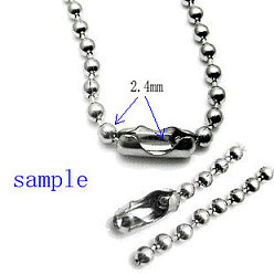 Stainless Steel Color Stainless Steel Ball Chain Connectors, Stainless Steel Color, 9x3x2.4mm, Fit for 2.4mm ball chain