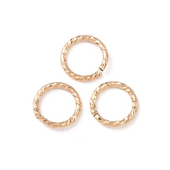 Real 14K Gold Filled 1/20 14k открытые соединительные кольца с золотым покрытием, круглый отрезок, покрытый желтым золотом, алмазная огранка витая, real 14 k золото заполнено, 6x0.76 мм, внутренний диаметр: 4.5 мм