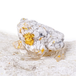 Говлит Декоративные украшения из голлива, украшение для домашнего офиса из смолы, жаба, 66x60x35 мм