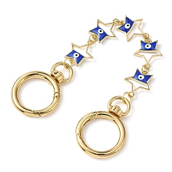 Star Alloy Evil Eye Enamel Link Bag Extender Chains, with Golden Plated Swivel Clasps, Blue, Star, 19cm