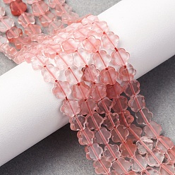 Вишневый Кварц Вишневого кварца стеклянные бусы пряди, цветка сливы цветок, 6x6x2 мм, отверстие : 0.6~0.8 мм, около 60~64 шт / нитка, 14.37~14.96'' (36.5~38 см)