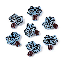 Васильковый Эмалевые бусины ручной работы в технике лэмпворк, дерево, васильковый, 20~21x20~21.1x8.9~9.2 мм, отверстие : 0.9~1.2 мм