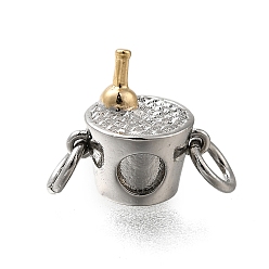 Real Gold Plated & Real Platinum Plated Латунные подвески для ведерка с шампанским и вином, с двойными прыжковыми кольцами, долговечный, без свинца и без кадмия, стойки покрытие, настоящее золото и платина, 10.5x11x8.5 мм, отверстие : 3.5 мм