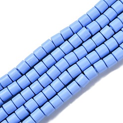 Medium Slate Blue Handmade Polymer Clay Bead Strands, Column, Medium Slate Blue, 6.5x6mm, Hole: 1.2mm, about 61pcs/strand, 15.75 inch(40cm)