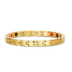 Echt 18 k vergoldet Armbandarmbänder aus Edelstahl, echt 18 k vergoldet, 7-7/8 Zoll (20 cm)