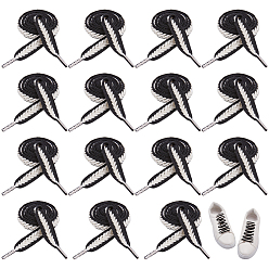 Черный 12Пары поликоттоновых и пластиковых шнурков в форме пшеничного колоса, украшения для обуви, чёрные, 985x13.5x1.5 мм