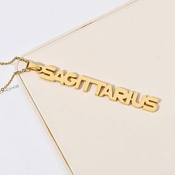 Стрелец 304 ожерелья из нержавеющей стали с подвесками в виде созвездий, реальный 18 k позолоченный, Стрелец, 17.72 дюйм (45 см)