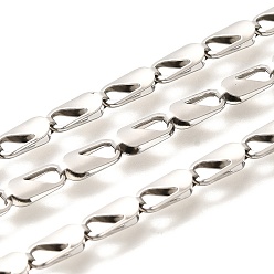 Нержавеющая Сталь Цвет 304 цепи овальные из нержавеющей стали, несварные, с катушкой, цвет нержавеющей стали, 10x4x2.5 мм