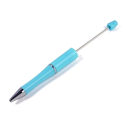 Темно-Голубой Бисерная ручка, пластиковая шариковая ручка, для индивидуальной ручки с ювелирными бусинами, глубокое синее небо, 145~148x11.4 мм