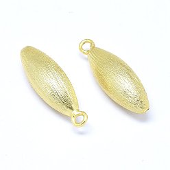 Real 18K Gold Plated Brass Pendants, Rice, Real 18K Gold Plated, 26.5x8mm, Hole: 2mm