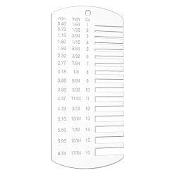 Прозрачный 1Прямоугольный акриловый измеритель толщины кожи, прозрачные, 152x75x2 мм, отверстие : 5 мм