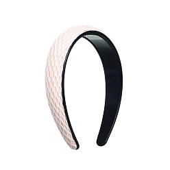 Misty Rose Fish Net Style Cloth Headband, Simple Lady Hair Accessories, Misty Rose, 150x120x30mm
