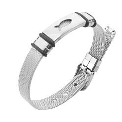 Fish 201 Браслеты для часов из нержавеющей стали для мужчин и женщин, цвет нержавеющей стали, рыба, 8.46 дюйм (21.5 см)