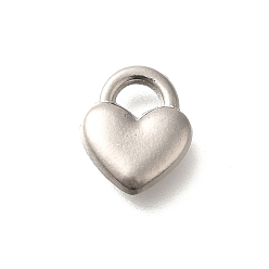 Нержавеющая Сталь Цвет Антикоррозийные 304 подвески из нержавеющей стали, подвеска в виде замка в виде сердца, цвет нержавеющей стали, 11.5x9.5x3 мм, отверстие : 3.5x2.5 мм