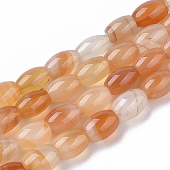 Carnelian Natural Red Agate Beads Strands, Oval, 8~9x6mm, Hole: 0.8mm, about 44~45pcs/strand, 16.34 inch(41.5 cm)