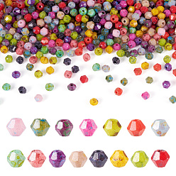 (52) Непрозрачная лаванда 1500 шт. 15 цвета краски для выпечки Пикассо стеклянные бусины, двухконусные, разноцветные, 4.5x4 мм, отверстие : 1.1 мм, 100 шт / цвет