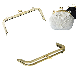 Antique Bronze Iron Purse Frame Handle for Bag Sewing Craft Tailor Sewer, Antique Bronze, 11.1x24.1x1.2cm, Hole: 1.5mm & 6mm
