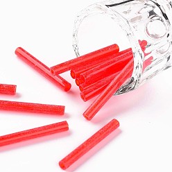 Малиновый Стеклярус, круглое отверстие, непрозрачных цветов, малиновый, 28x3 мм, отверстие : 1.4 мм, Около 850 шт / фунт