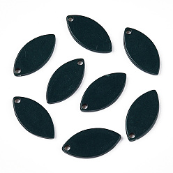 Dark Slate Gray Opaque Acrylic Pendants, Leaf Charms, Dark Slate Gray, 19.5x9.5x2mm, Hole: 1.7mm
