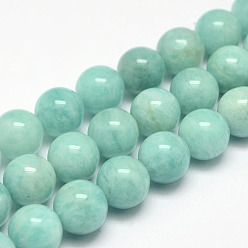 Амазонит Естественно амазонит шарик нити, круглые, 12 мм, отверстие : 0.8~1 мм, около 34 шт / нитка, 15.7 дюйм