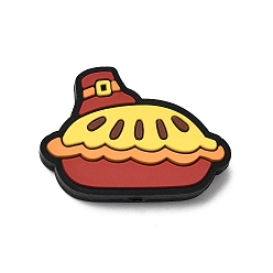 Food Силиконовые бусины на тему Дня благодарения, фокусные бусы, красочный, торт, 21x30x7 мм, отверстие : 3 мм