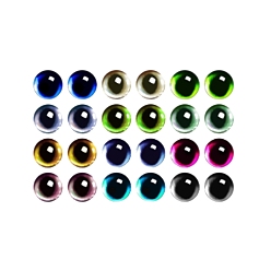 Flat Round Glass Doll Craft Eyes Cabochons, for Doll Making, Flat Round, 16mm, 100pcs/bag