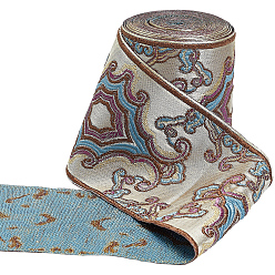 Фиолетовый 5м полиэстеровая лента для вышивания, аксессуары для одежды, фиолетовые, 3-1/2 дюйм (90 мм), около 5.47 ярдов (5 м) / комплект