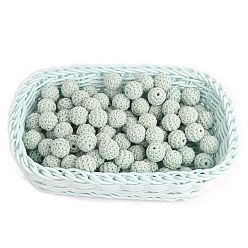 Бежевый Бусины из ткани ручной работы, дерева, покрытого шерстью, круглые, бежевые, 20 мм