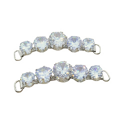 Платина 2 шт. латунные микрофибровые клипсы для пряжек для обуви, для украшения сумки для обуви, кошелек аппаратные аксессуары, платина, 75x14x11 мм, отверстие : 5x8 мм