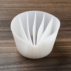 Белый Многоразовый раздельный стакан для заливки краски, силиконовые стаканчики для смешивания смолы, 6 разделители, формы раковины, белые, 113x95.5x55 мм, внутренний диаметр: 7~15x76.5~106.5 мм