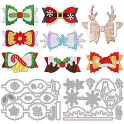 Bowknot Рождественская тема трафареты для резки углеродистой стали, для diy scrapbooking, Фотоальбом, декоративная бумага для тиснения, цвет нержавеющей стали, Bowknot шаблон, 152x107x0.8 мм, 2 шт / комплект