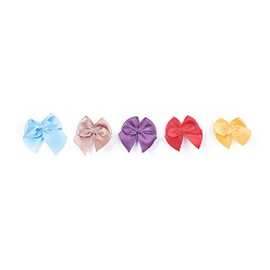 Mixed Color Handmade Woven Costume Accessories, Bowknot & Hair Bows, Mixed Color, 25~35x30~35x2~3mm