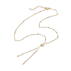 Золотой 304 изготовление колье из нержавеющей стали, с волнистыми звеньями цепи и латунными скользящими бусинами, золотые, 21.26 дюйм (54 см)