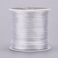 White Nylon Thread, Rattail Satin Cord, White, 1.5mm, about 38.27 yards(35m)/roll