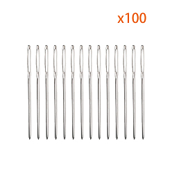 Платина Иглы из железной пряжи, тупые иглы с большим ушком, для вышивки крестом, вязание, вышивка лентами, платина, 52x1.6 мм, 100 шт / комплект