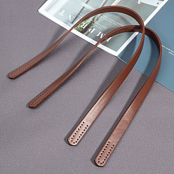 Coconut Brown Imitation Leather Bag Handles, for Bag Straps Replacement Accessories, Coconut Brown, 618x18.5x3.5mm, Hole: 2.5mm