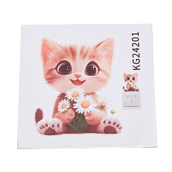 Cat Shape Самоклеящиеся водонепроницаемые наклейки из ПВХ с изображением животных, наклейки, форма кошки, 112~120x113~120x0.2 мм