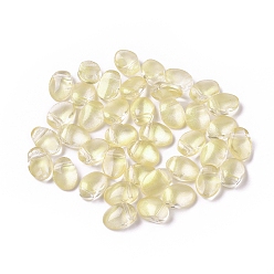 Бледно-Золотистый Стеклянные прелести, овальные, бледно золотарник, 8x6x4 мм, отверстие : 1 мм