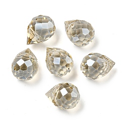 Белый Гальваническим стеклянные бусины, граненые, слезинки, Топ пробуренной, белые, 10x8 мм, отверстие : 1.2 мм