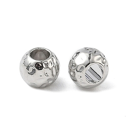 Платина Сплавочные бусины, круглые, долговечный, без свинца и без кадмия, платина, 8x6.5 мм, отверстие : 3.6 мм